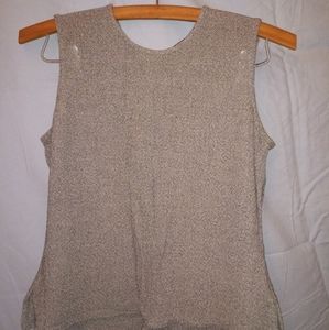 Ellen Tracy Metallic Silver Tank Top